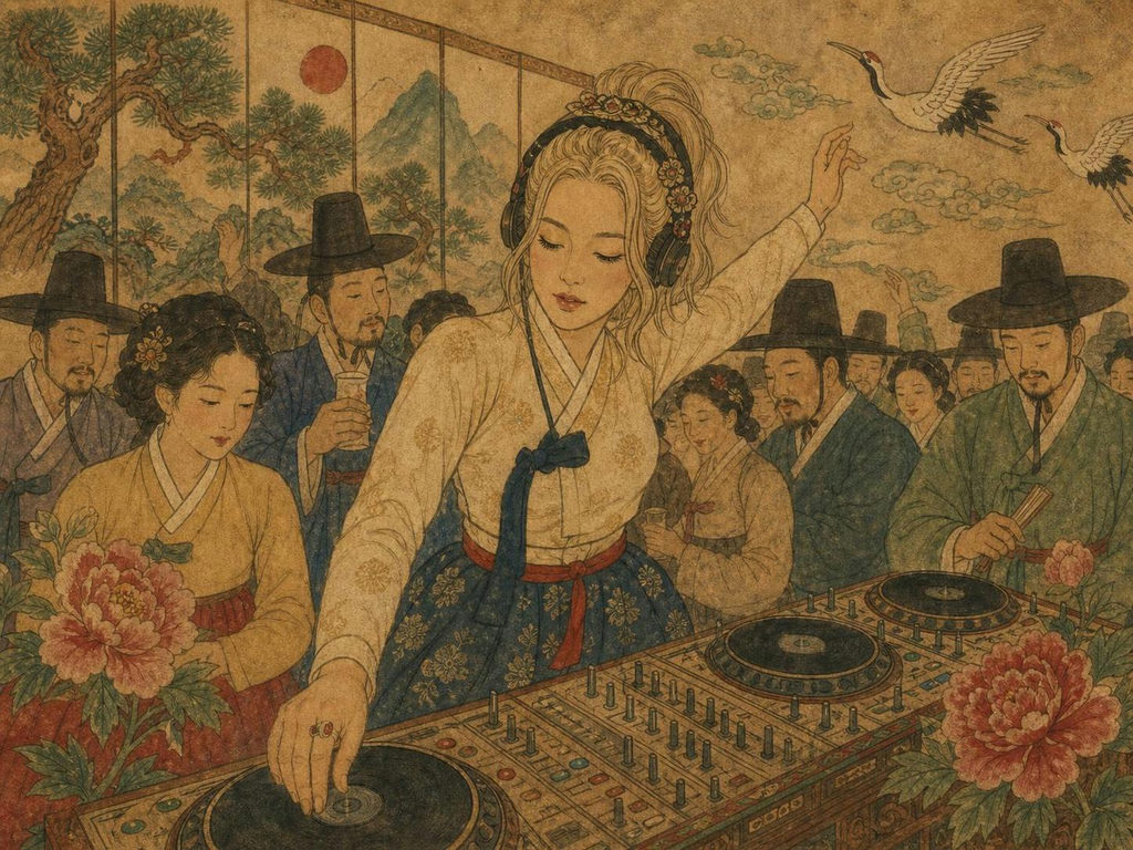 Korean Minhwa Folk Painting Style after example